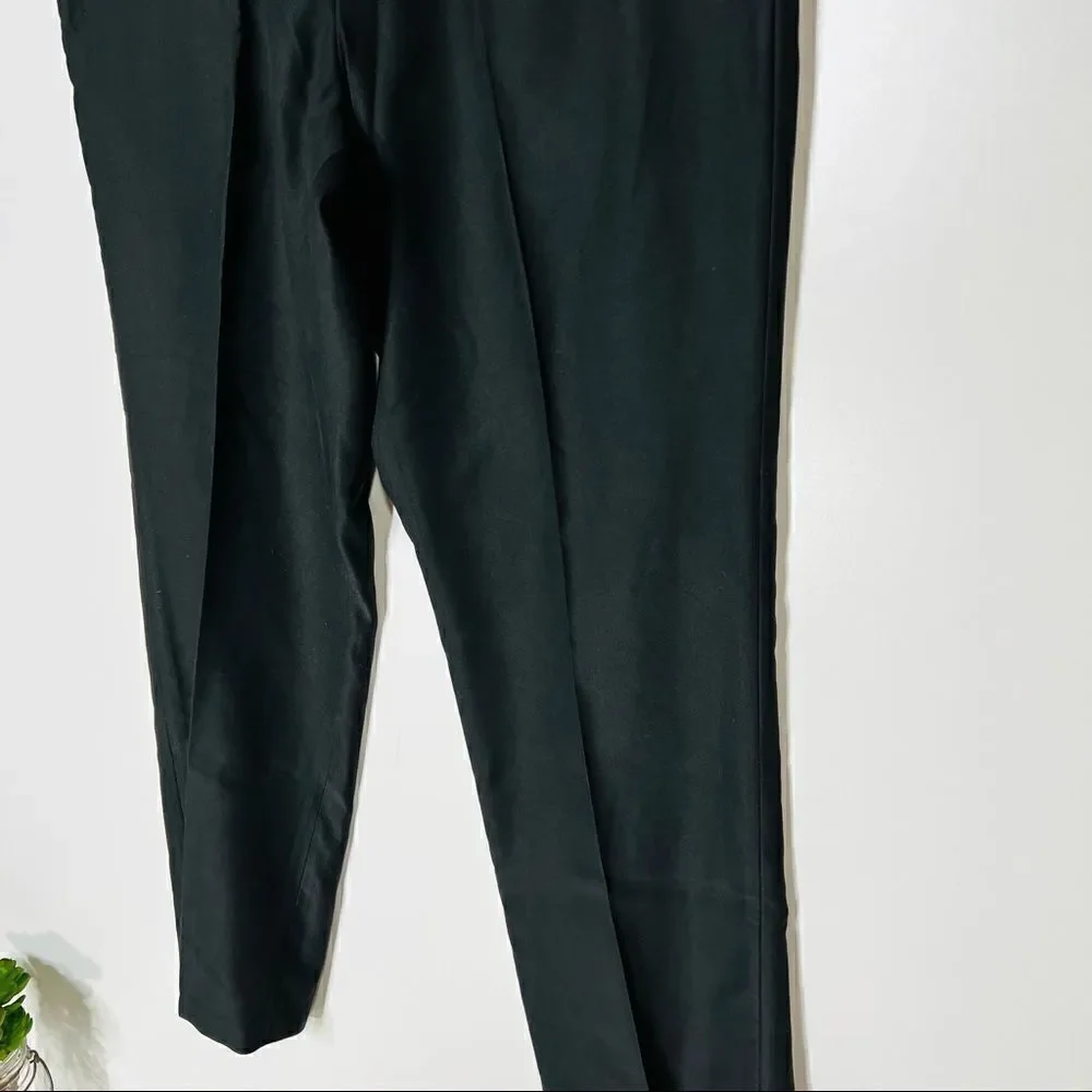 Haggar Black Label Black Pants Classic American Fit Plain Front NWT!